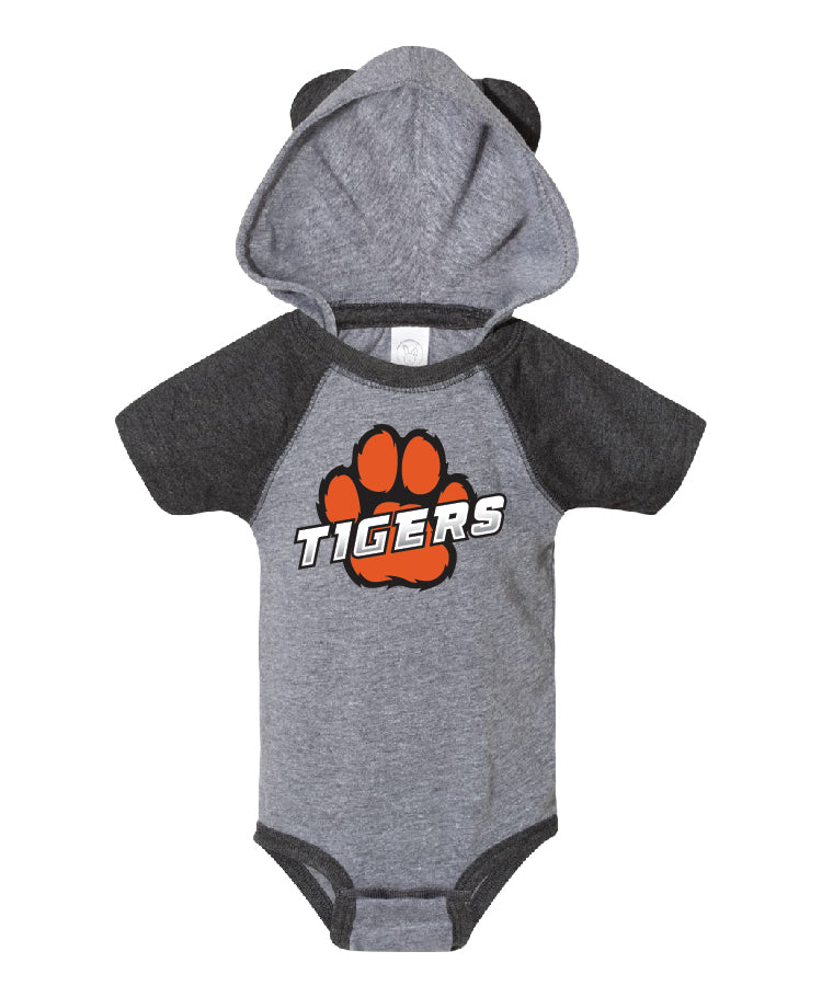 Infant Fine Jersey Raglan Bodysuit with Hood & Ears